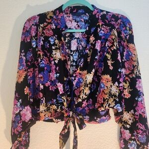 Rachel Roy Floral Crop Boho Style Top